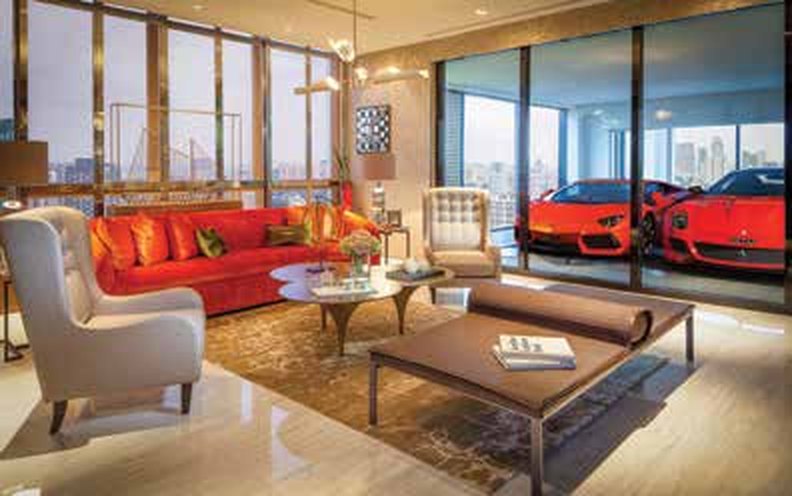 Living area with en-suite sky garage (artist’s impression)